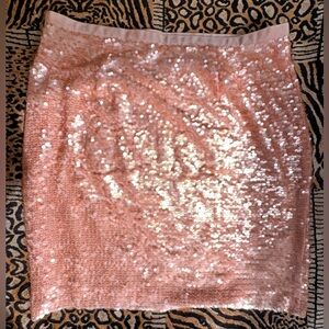 Ann Taylor Loft Sequin Skirt Iridescent Peach (6)